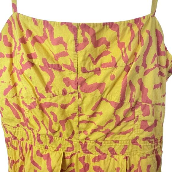DEREK LAM Collective 100% Cotton Yellow Orange Scribble Dress Size: FR 52 US 16 - Picture 4 of 11